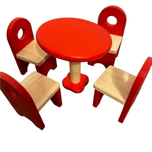 Goki Dollhouse Furniture Kitchen Table 4 Chairs Sink and Cupboard for 10” Dolls - Picture 1 of 5